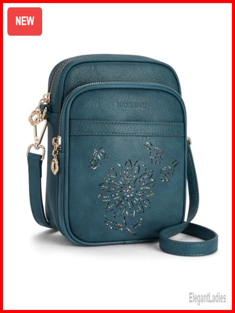 Women's Crossbody Bag Faux Leather RFID Phone Purse Triple Compartments